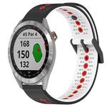 For Garmin Approach S40 20mm Tricolor Breathable Silicone Watch Band(Black+White+Red)
