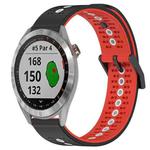For Garmin Approach S40 20mm Tricolor Breathable Silicone Watch Band(Black+Red+White)