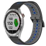 For Garmin Approach S40 20mm Tricolor Breathable Silicone Watch Band(Black+Grey+Blue)