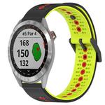 For Garmin Approach S40 20mm Tricolor Breathable Silicone Watch Band(Black+Lime+Red)