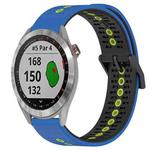 For Garmin Approach S40 20mm Tricolor Breathable Silicone Watch Band(Blue+Black+Lime)