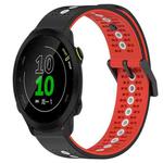 For Garmin Forerunner 158 20mm Tricolor Breathable Silicone Watch Band(Black+Red+White)