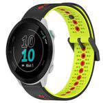 For Garmin Forerunner 55 20mm Tricolor Breathable Silicone Watch Band(Black+Lime+Red)