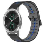For Garminmove Luxe 20mm Tricolor Breathable Silicone Watch Band(Black+Grey+Blue)