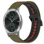 For Garminmove Luxe 20mm Tricolor Breathable Silicone Watch Band(Armygreen+Red)
