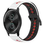 For Garmin Garminmove Style 20mm Tricolor Breathable Silicone Watch Band(White+Black+Red)