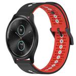 For Garmin Garminmove Style 20mm Tricolor Breathable Silicone Watch Band(Black+Red+White)