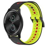 For Garmin Garminmove Style 20mm Tricolor Breathable Silicone Watch Band(Black+Lime+Red)