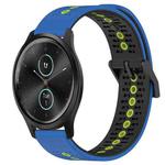 For Garmin Garminmove Style 20mm Tricolor Breathable Silicone Watch Band(Blue+Black+Lime)