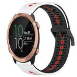 For Garmin Forerunner 645 Music 20mm Tricolor Breathable Silicone Watch Band(White+Black+Red)