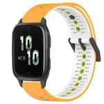 For Garmin Forerunner Sq2 20mm Tricolor Breathable Silicone Watch Band(Yellow+White+Lime)