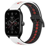For Amazfit GTS 4 20mm Tricolor Breathable Silicone Watch Band(White+Black+Red)