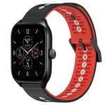For Amazfit GTS 4 20mm Tricolor Breathable Silicone Watch Band(Black+Red+White)
