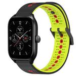 For Amazfit GTS 4 20mm Tricolor Breathable Silicone Watch Band(Black+Lime+Red)