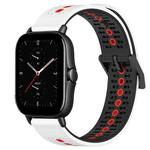 For Amazfit GTS 2E 20mm Tricolor Breathable Silicone Watch Band(White+Black+Red)