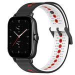 For Amazfit GTS 2E 20mm Tricolor Breathable Silicone Watch Band(Black+White+Red)
