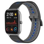 For Amazfit GTS 20mm Tricolor Breathable Silicone Watch Band(Black+Grey+Blue)