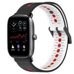 For Amazfit GTS 4 Mini 20mm Tricolor Breathable Silicone Watch Band(Black+White+Red)