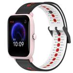 For Amazfit Pop Pro 20mm Tricolor Breathable Silicone Watch Band(Black+White+Red)