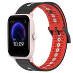 For Amazfit Pop Pro 20mm Tricolor Breathable Silicone Watch Band(Black+Red+White)