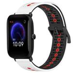 For Amazfit Pop 20mm Tricolor Breathable Silicone Watch Band(White+Black+Red)