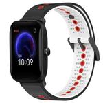 For Amazfit Pop 20mm Tricolor Breathable Silicone Watch Band(Black+White+Red)