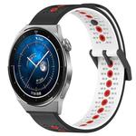 For Huawei Watch GT3 Pro 46mm 22mm Tricolor Breathable Silicone Watch Band(Black+White+Red)