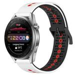 For Huawei Watch 3 Pro New 22mm Tricolor Breathable Silicone Watch Band(White+Black+Red)