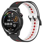 For Huawei Watch GT Runner 22mm Tricolor Breathable Silicone Watch Band(Black+White+Red)