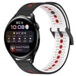 For Huawei Watch 3 22mm Tricolor Breathable Silicone Watch Band(Black+White+Red)