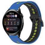 For Huawei Watch 3 22mm Tricolor Breathable Silicone Watch Band(Blue+Black+Lime)