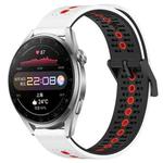 For Huawei Watch 3 Pro 22mm Tricolor Breathable Silicone Watch Band(White+Black+Red)