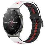 For Huawei GT2 Pro 22mm Tricolor Breathable Silicone Watch Band(White+Black+Red)