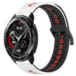 For Honor Watch GS Pro 22mm Tricolor Breathable Silicone Watch Band(White+Black+Red)