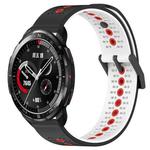 For Honor Watch GS Pro 22mm Tricolor Breathable Silicone Watch Band(Black+White+Red)