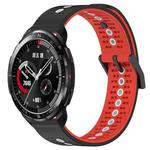 For Honor Watch GS Pro 22mm Tricolor Breathable Silicone Watch Band(Black+Red+White)