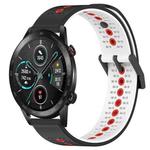 For Honor Magic Watch 2 46mm 22mm Tricolor Breathable Silicone Watch Band(Black+White+Red)