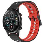 For Honor Magic Watch 2 46mm 22mm Tricolor Breathable Silicone Watch Band(Black+Red+White)