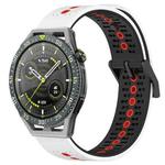 For Huawei Watch GT3 SE 22mm Tricolor Breathable Silicone Watch Band(White+Black+Red)
