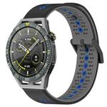 For Huawei Watch GT3 SE 22mm Tricolor Breathable Silicone Watch Band(Black+Grey+Blue)