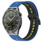 For Huawei Watch GT3 SE 22mm Tricolor Breathable Silicone Watch Band(Blue+Black+Lime)