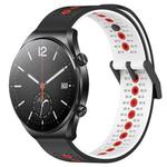 For Xiaomi MI Watch S1 22mm Tricolor Breathable Silicone Watch Band(Black+White+Red)