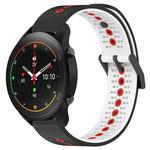 For Xiaomi MI Watch S1 Pro 22mm Tricolor Breathable Silicone Watch Band(Black+White+Red)