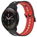 For Xiaomi MI Watch S1 Pro 22mm Tricolor Breathable Silicone Watch Band(Black+Red+White)