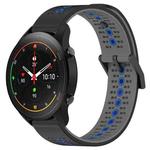 For Xiaomi MI Watch S1 Pro 22mm Tricolor Breathable Silicone Watch Band(Black+Grey+Blue)