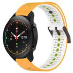 For Xiaomi MI Watch S1 Pro 22mm Tricolor Breathable Silicone Watch Band(Yellow+White+Lime)
