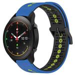 For Xiaomi MI Watch S1 Pro 22mm Tricolor Breathable Silicone Watch Band(Blue+Black+Lime)