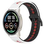 For Xiaomi MI Watch Sport 22mm Tricolor Breathable Silicone Watch Band(White+Black+Red)