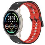 For Xiaomi MI Watch Sport 22mm Tricolor Breathable Silicone Watch Band(Black+Red+White)
