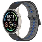 For Xiaomi MI Watch Sport 22mm Tricolor Breathable Silicone Watch Band(Black+Grey+Blue)